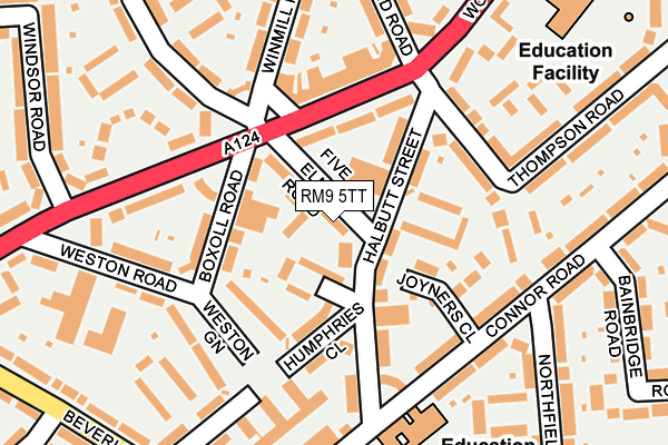 RM9 5TT map - OS OpenMap – Local (Ordnance Survey)