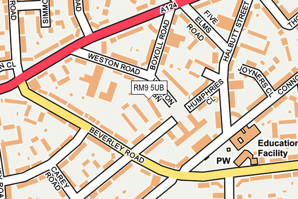 RM9 5UB map - OS OpenMap – Local (Ordnance Survey)