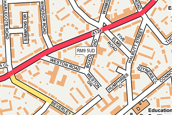 RM9 5UD map - OS OpenMap – Local (Ordnance Survey)