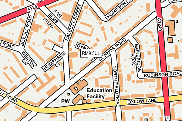 RM9 5UL map - OS OpenMap – Local (Ordnance Survey)