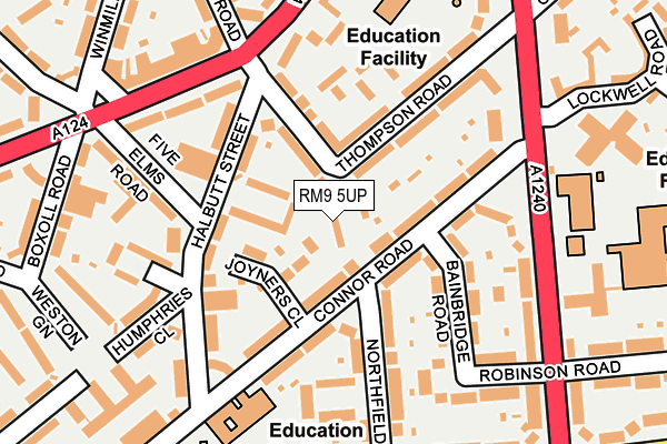 RM9 5UP map - OS OpenMap – Local (Ordnance Survey)