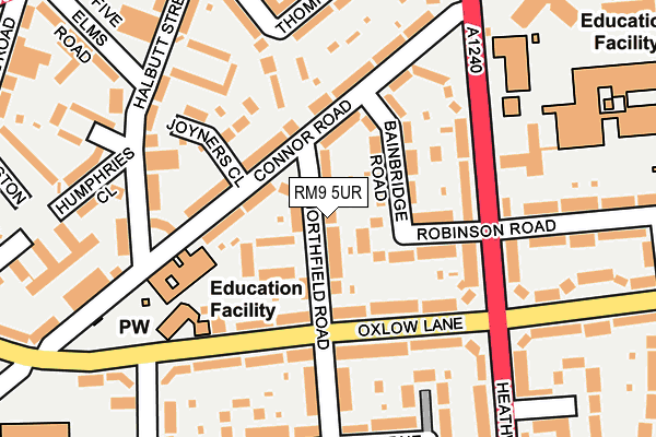 RM9 5UR map - OS OpenMap – Local (Ordnance Survey)