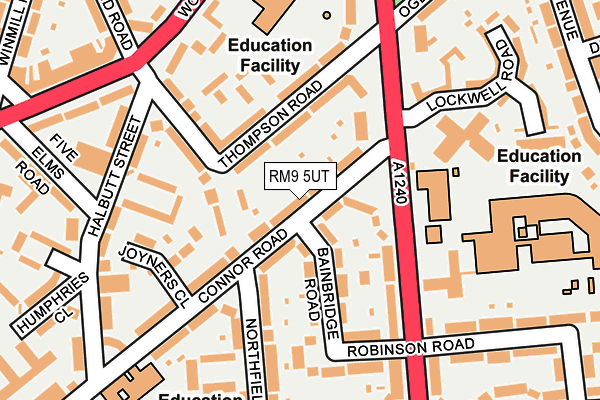 RM9 5UT map - OS OpenMap – Local (Ordnance Survey)