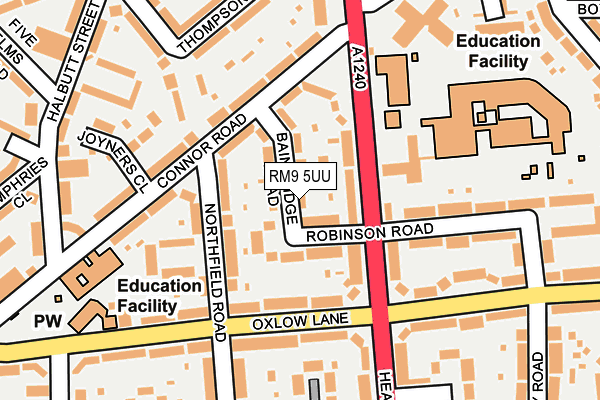 RM9 5UU map - OS OpenMap – Local (Ordnance Survey)