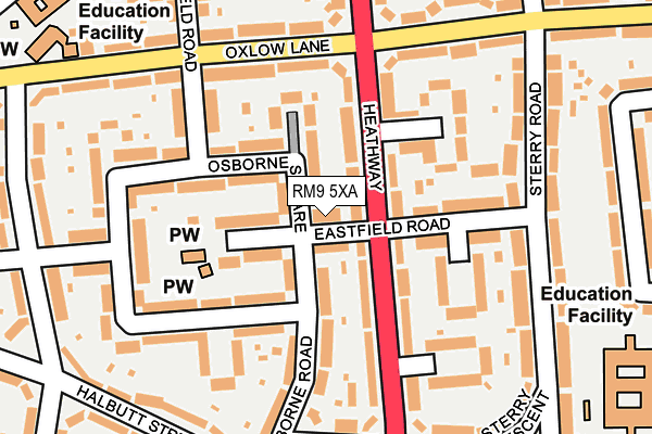RM9 5XA map - OS OpenMap – Local (Ordnance Survey)