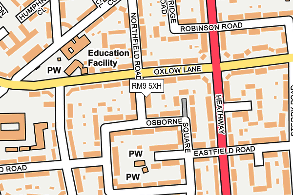 RM9 5XH map - OS OpenMap – Local (Ordnance Survey)