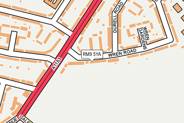 RM9 5YA map - OS OpenMap – Local (Ordnance Survey)