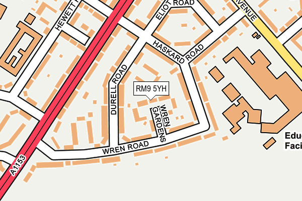 RM9 5YH map - OS OpenMap – Local (Ordnance Survey)