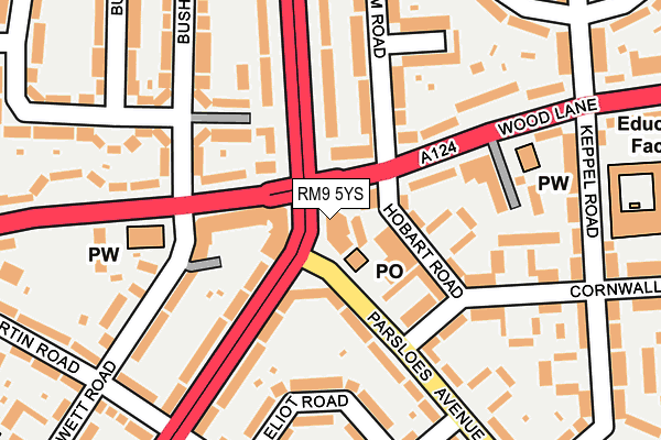 RM9 5YS map - OS OpenMap – Local (Ordnance Survey)