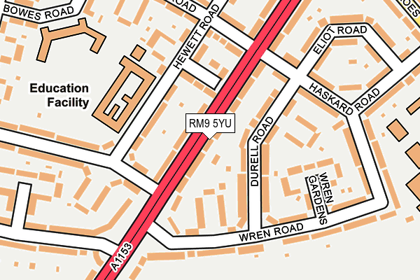 RM9 5YU map - OS OpenMap – Local (Ordnance Survey)