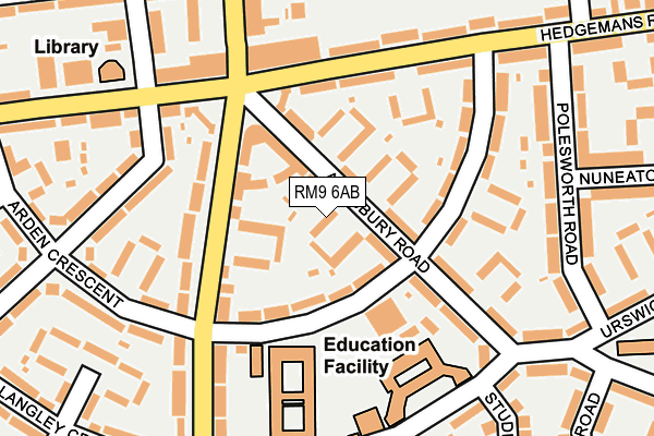 RM9 6AB map - OS OpenMap – Local (Ordnance Survey)