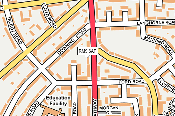 RM9 6AF map - OS OpenMap – Local (Ordnance Survey)