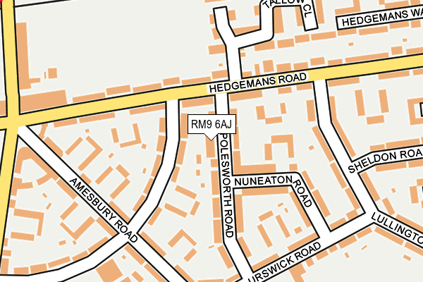 RM9 6AJ map - OS OpenMap – Local (Ordnance Survey)