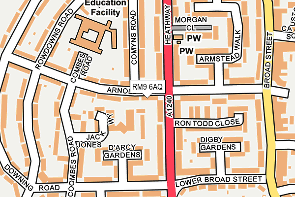 RM9 6AQ map - OS OpenMap – Local (Ordnance Survey)