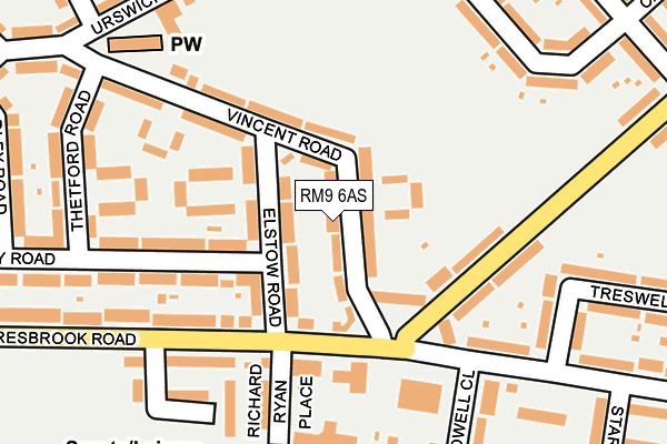 RM9 6AS map - OS OpenMap – Local (Ordnance Survey)