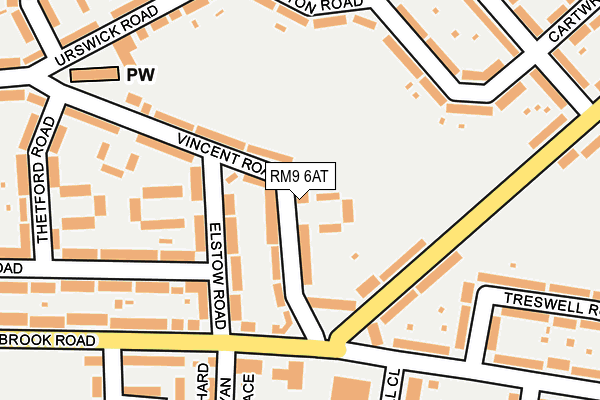 RM9 6AT map - OS OpenMap – Local (Ordnance Survey)