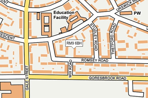 RM9 6BH map - OS OpenMap – Local (Ordnance Survey)