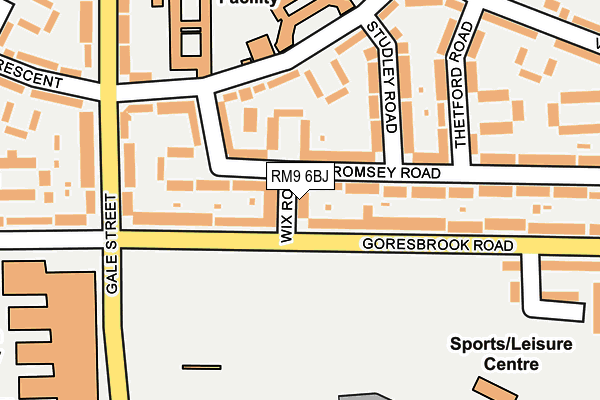 RM9 6BJ map - OS OpenMap – Local (Ordnance Survey)