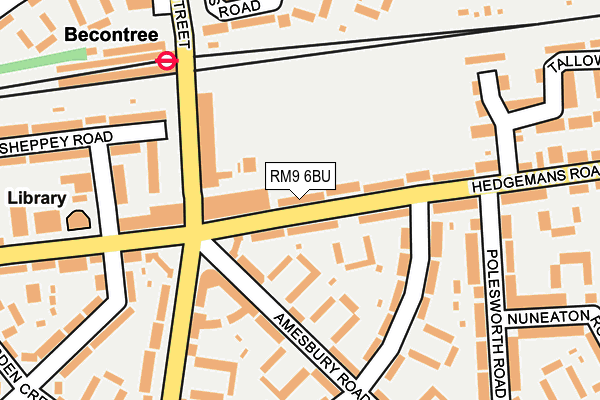 RM9 6BU map - OS OpenMap – Local (Ordnance Survey)