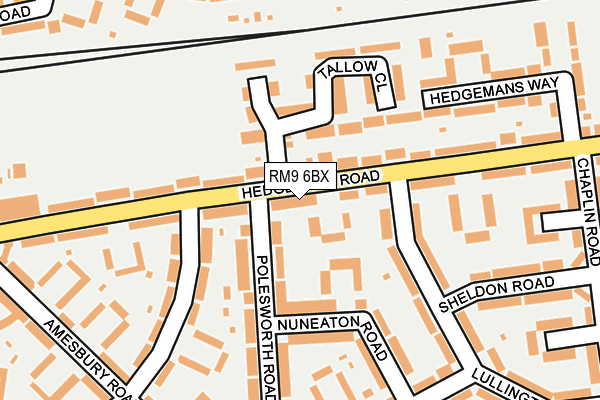 RM9 6BX map - OS OpenMap – Local (Ordnance Survey)