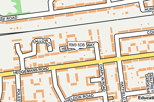 RM9 6DB map - OS OpenMap – Local (Ordnance Survey)