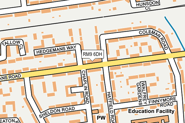 RM9 6DH map - OS OpenMap – Local (Ordnance Survey)