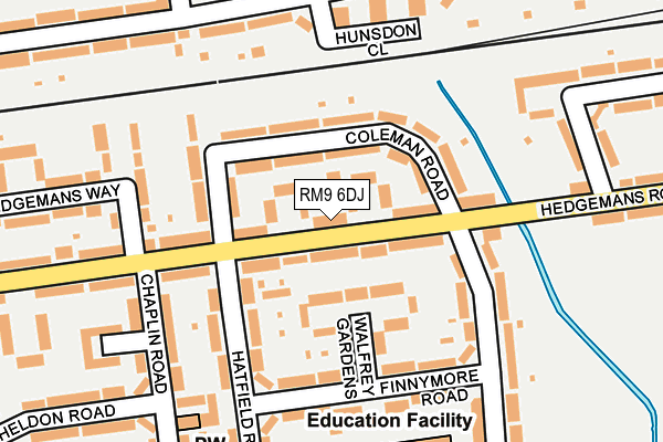 RM9 6DJ map - OS OpenMap – Local (Ordnance Survey)