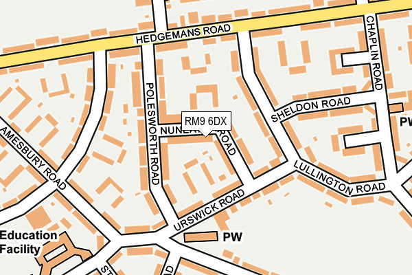 RM9 6DX map - OS OpenMap – Local (Ordnance Survey)