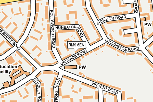 RM9 6EA map - OS OpenMap – Local (Ordnance Survey)