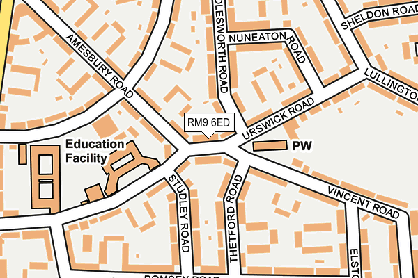 RM9 6ED map - OS OpenMap – Local (Ordnance Survey)