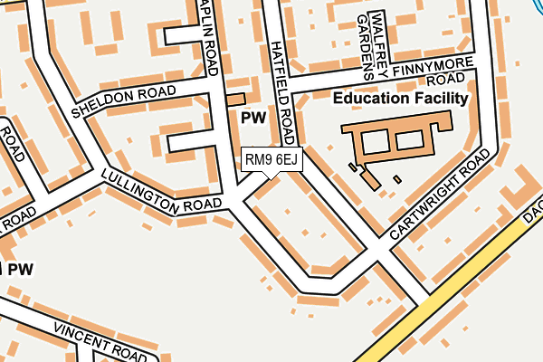 RM9 6EJ map - OS OpenMap – Local (Ordnance Survey)