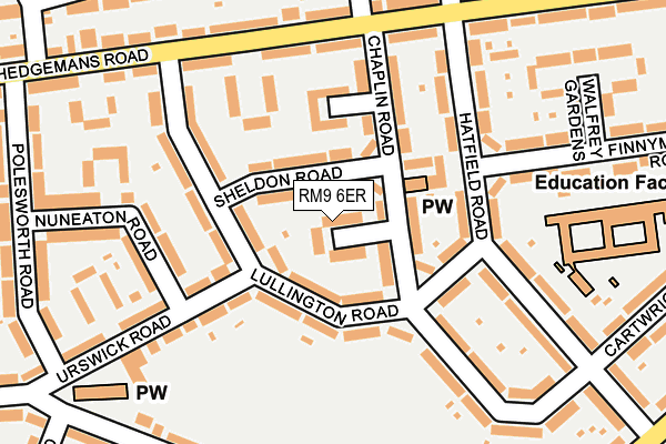 RM9 6ER map - OS OpenMap – Local (Ordnance Survey)