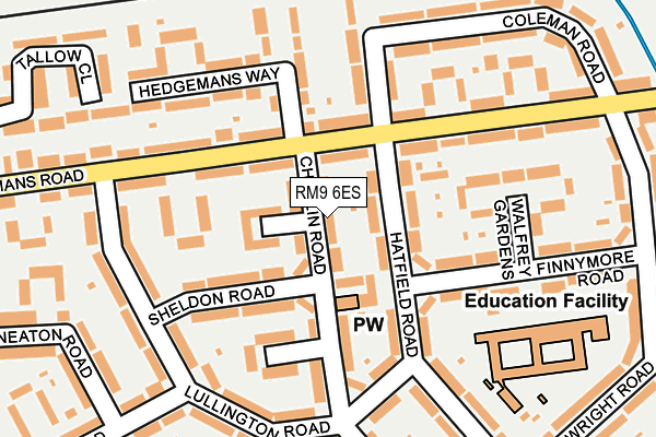 RM9 6ES map - OS OpenMap – Local (Ordnance Survey)