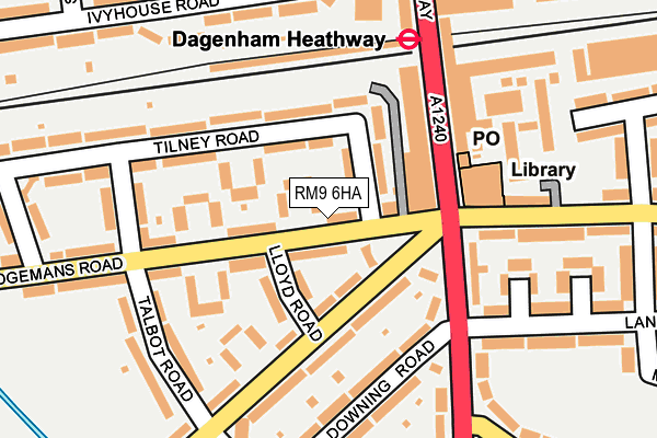 RM9 6HA map - OS OpenMap – Local (Ordnance Survey)