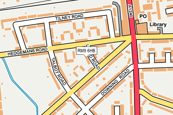 RM9 6HB map - OS OpenMap – Local (Ordnance Survey)