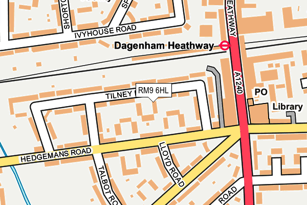 RM9 6HL map - OS OpenMap – Local (Ordnance Survey)