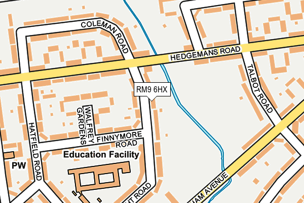 RM9 6HX map - OS OpenMap – Local (Ordnance Survey)