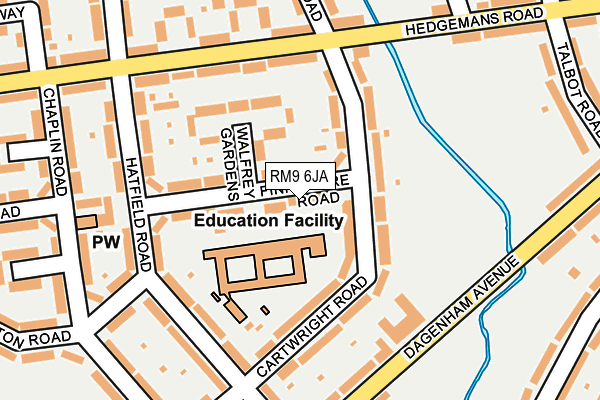 RM9 6JA map - OS OpenMap – Local (Ordnance Survey)