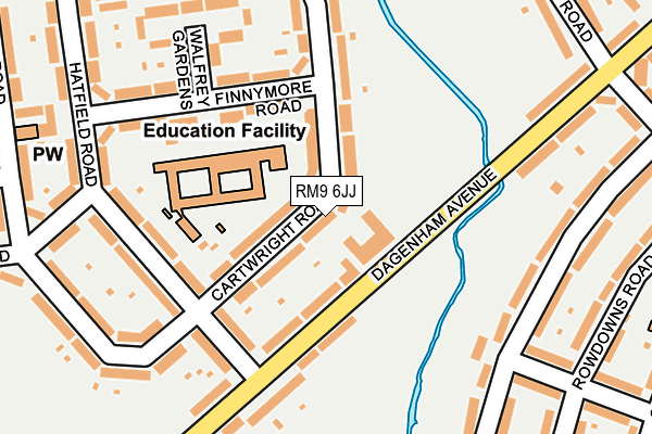 RM9 6JJ map - OS OpenMap – Local (Ordnance Survey)