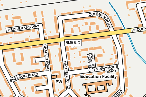 RM9 6JQ map - OS OpenMap – Local (Ordnance Survey)