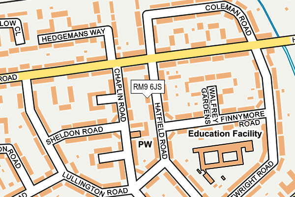 RM9 6JS map - OS OpenMap – Local (Ordnance Survey)