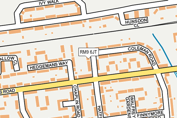 RM9 6JT map - OS OpenMap – Local (Ordnance Survey)