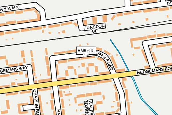 RM9 6JU map - OS OpenMap – Local (Ordnance Survey)