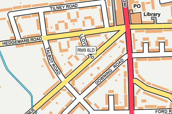 RM9 6LD map - OS OpenMap – Local (Ordnance Survey)