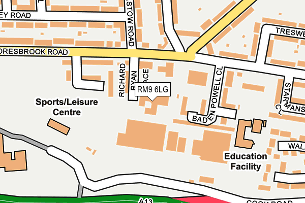 RM9 6LG map - OS OpenMap – Local (Ordnance Survey)