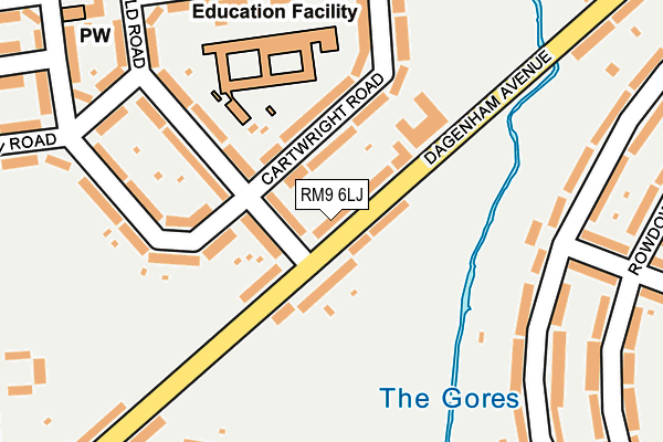 RM9 6LJ map - OS OpenMap – Local (Ordnance Survey)