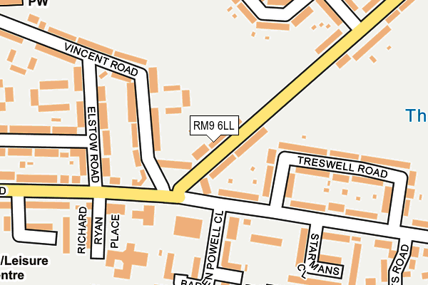 RM9 6LL map - OS OpenMap – Local (Ordnance Survey)