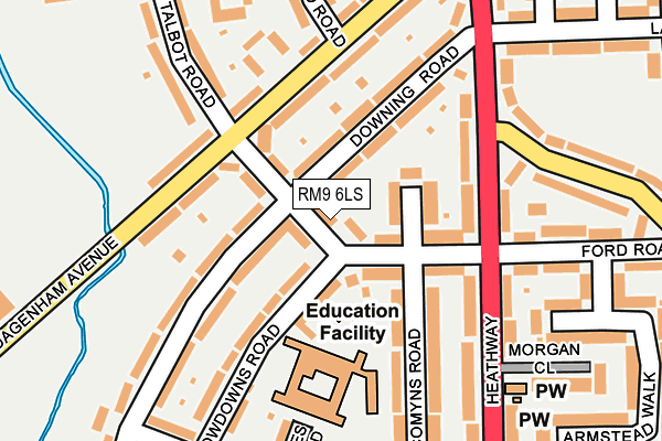 RM9 6LS map - OS OpenMap – Local (Ordnance Survey)