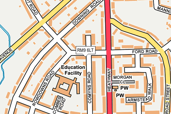 RM9 6LT map - OS OpenMap – Local (Ordnance Survey)