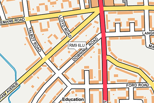 RM9 6LU map - OS OpenMap – Local (Ordnance Survey)